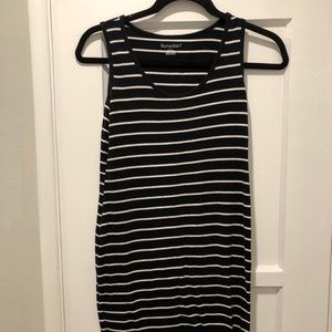 Fitted, striped maternity dress
